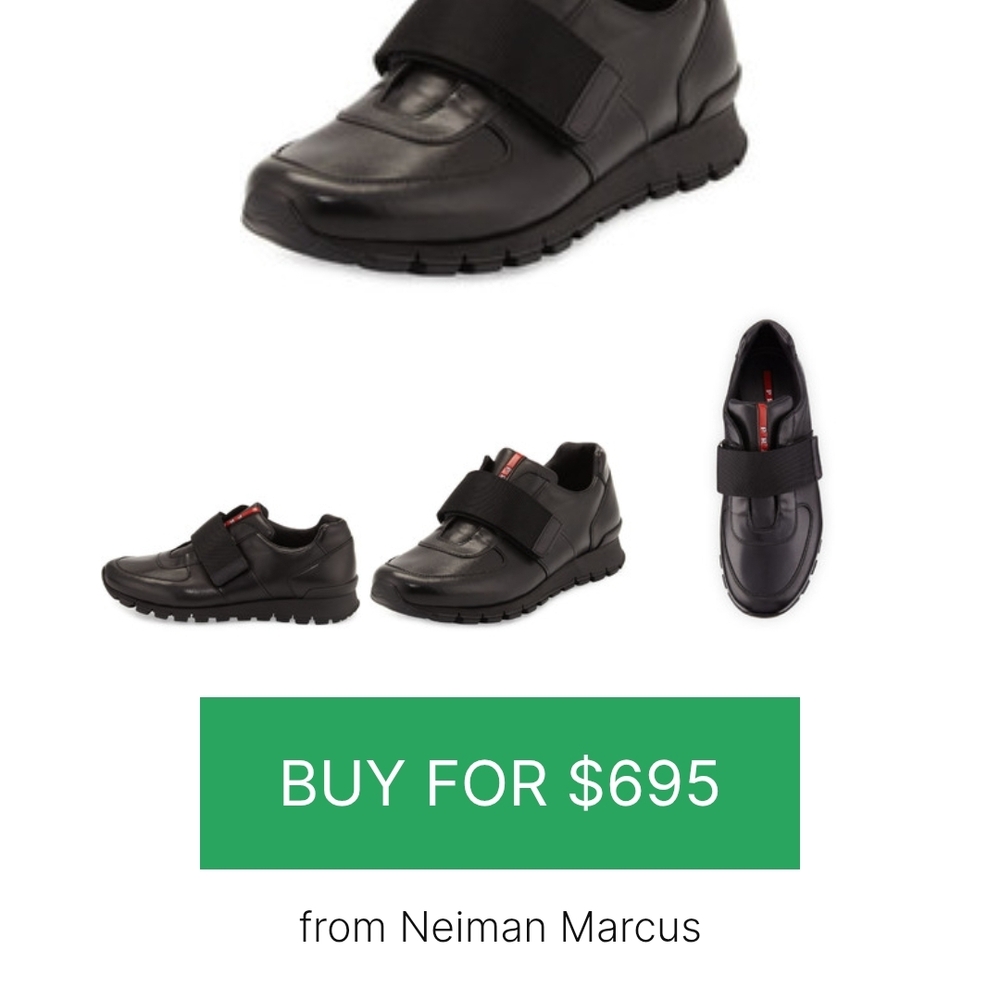 Prada Black Sneakers with Chunky Sole and Slip-On Design